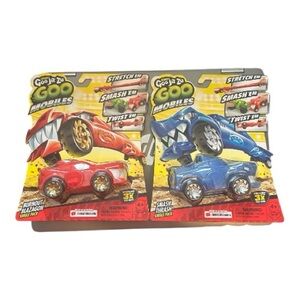 2X Goo Jit Zu Goo Mobiles Lot Bundle of 2 NEW Sealed Kids Toys Red Blue Thrash